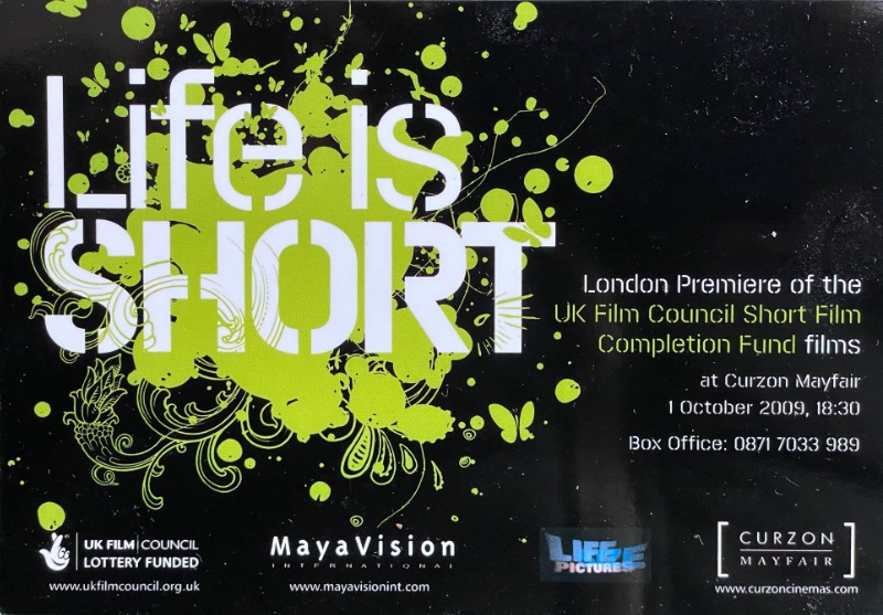 Life Is Short flier for Curzon Mayfair